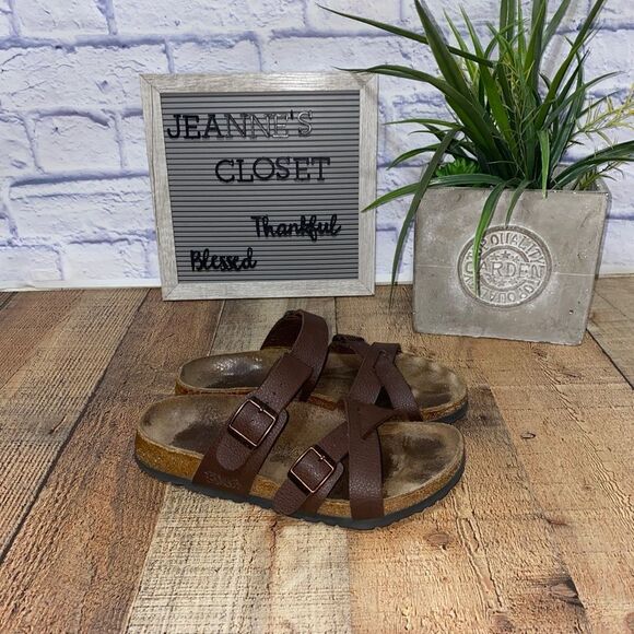 BIRKIS BIRKENSTOCK NEPAL BROWN CRISS CROSS SANDAL SIZE 6 - Picture 11 of 11